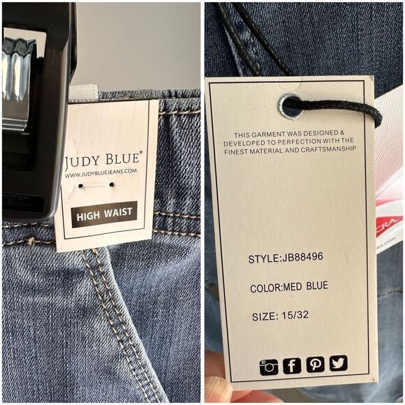 NWT JUDY BLUE CLEARWATER JOGGER HIGH RISE STRAIGHT FIT 15/32 - Picture 5 of 7